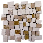 Cruz Bay Studio XQ3R Block Mosaic 11" Pebble And Rock Tan / Off-white New. Price: $86.06.