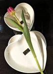 Bombay Fine Porcelain Dinnerware White Heart (2) Bowls & Plate 4 Pc Set New. Price: $49.99.