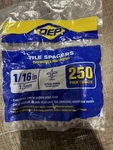 Qep 10006Q 1/16-INCH Spacers For Spacing Of Floor Wall 250-PIECES New. Price: $9.79.