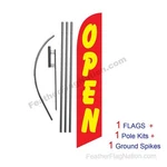 Open (red & Yellow) 15' Feather Banner Swooper Flag Kit With Pole+spike New. Price: $59.85.