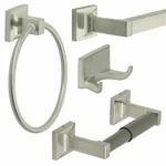 Redwood Series 4 Piece Hardware Bathroom Accessory Set, Brushed Nickel New. Price: $28.47.