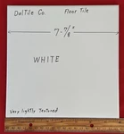 1 Pc. White Ceramic Floor Tile: 8" By Daltile Co. Very Light Textured, New Open. Price: $14.88.