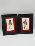 Vintage Framed Ceramic Tile Wall Plaques. Continental Army. Set Of 2. Used. Price: $24.99.