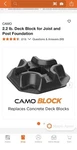 Camo 2.2 Lb. Deck Block For Joist And Post Foundation Open. Price: $5.00.
