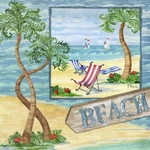 Ceramic Backsplash Tile Mural Beach Scene Seaside Ocean - Whimsy Bay Collage Ii New. Price: $192.00.