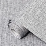 Uooar Grey Grasscloth Peel And Stick Wallpaper 17.3"X1200" Faux Linen Textured New. Price: $206.88.