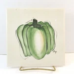 H&r Johnson England Hand Painted Vintage Tile Art 6X6 Green Bell Pepper Trivet Unspecified. Price: $19.95.