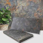 Auliget 6" 12" Rust Slate Peel And Stick Backsplash Wall Tiles, Pvc Faux Stone New. Price: $85.67.