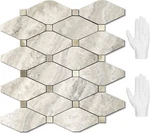 Stickgoo 10 Sheets Peel And Backsplash, Beige Marble Look On Mosaic Open. Price: $11.99.