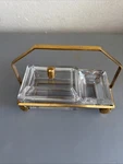 Vintage Apollo Studios Brass & Glass Vanity/ash Tray?? Used. Price: $99.95.