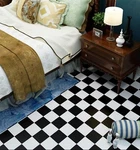 Checkered Black And White Vinyl Flooring Roll 15.8X78.8 Peel Stick New. Price: $18.40.