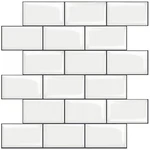 Stickgoo 10-SHEET White Subway Tiles Peel And Backsplash, On Tile... New. Price: $49.70.