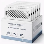 5 Pc, Sierra Grates 4" X 10" Lattice Design Steel Floor Register In Glacier W... Open. Price: $58.67.