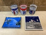 Vintage Apollo Ash Tray/candy Dish, Wall Plaque 11/12/13 Glasses Used. Price: $108.50.