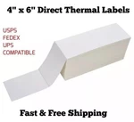 6000 Blank 4 X Direct Thermal Fanfold Peel & Stick Ups Shipping Labels Bulk New. Price: $79.95.
