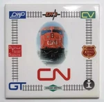 Canadian National Cn Railways Train 6 Ceramic Tile Wall Plaque Trivet Cork Back Used. Price: $35.99.