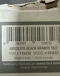 Anatolia Tile & Stone Black Granite Floor Wall Square Model 20-632 New. Price: $100.00.