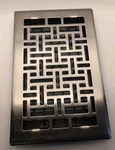 6''X 12'' Brushed Nickel Oriental Style Floor Register Vent Plastic Deco Grille Used. Price: $37.05.