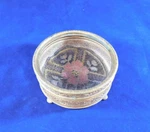 Vintage Apollo 706-4 Round Powder Box Lace Insert Gold Ornate 1920S Glass Lid Used. Price: $40.00.