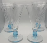 Cerulean Blue Cube Stem Optic Cocktail Glasses Vintage Bryce Apollo Set 4 Mcm Used. Price: $32.99.