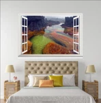 3D Stone River 64 Open Windows Mural Print Decal Deco Aj Wallpaper Ivy Brand. Price: $123.23.