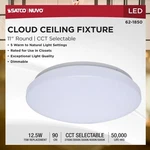 Nuvo 62-1850 11" Led Cloud Fixture 12.5 Watt Cct Selectable (1,2 Or Pack) New. Price: $149.99.