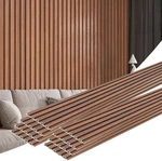 8 Pack 96" Wpc Slat Wall Panels - 3D Fluted Warm Teak Home Decor New. Price: $173.19.