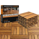 Majestick Goods Interlocking Long Slat Deck Tiles 12"X12" Stylish Patio Tile... New. Price: $55.62.