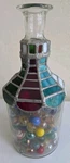 Vtg Antique Marble & Dice Collection Stain Glass Panels 9.5" Bottle D-379 Used. Price: $79.99.