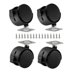 Black Plastic Wheels 2 Inch Locking Small Casters Set Of 4 With 16 Scr... New. Price: $15.77.