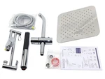 Veken Chrome 13" Slide Bar 15" Arm 10" Rainfall Handheld Shower System SHC7V108 Open. Price: $75.19.