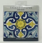 Thirstystone Blue & Yellow Tile Decorative Heat Tolerant Ceramic White. Price: $13.85.