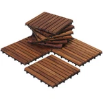 Nordic Style Oiled Teak Wood 9-SLAT Square Interlocking Tile Set (pack Of 10) New. Price: $89.95.