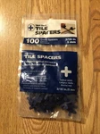 Tavy Basix 100 Pack Cross Tile Spacers 3/16IN 5MM - Blue **new**. Price: $7.99.