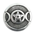 Triple Moon And Pentagram Altar Tile 3.5" Silver Aluminum Incense Burner Wicca New. Price: $12.99.