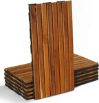 Cortesi Home Floorknkt Interlocking Teak Wood Patio Deck Tiles (set Of New. Price: $158.38.