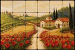Tuscan Tile Backsplash Joanne Morris Margosian Art Tumbled Stone Mural JM078 New. Price: $279.95.