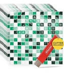 Xfasten 12" Adhesive White Green Mosaic Tiles W/cutter (10 Pack) New!. Price: $19.99.