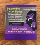 Better Tools Square Carpet Knife Blades, 100 Per Box New. Price: $25.99.