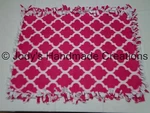Handmade Baby / Pet Fleece Tied Security Blanket - Pink Moroccan Tile 24 X 34 New. Price: $18.00.