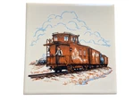 Vintage Cn Rail Safety Award Train Ceramic Tile Art Caboose 01 Used. Price: $14.44.