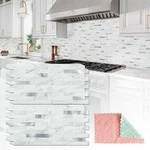 20 Sheets Peel And Stick Backsplash For Kitchen, White Marble With Metal Silv... New. Price: $55.03.