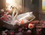 Swan Floral Accent & Decor Tile Lazar Studio Bathroom Art OB-LAZ165-1AT New. Price: $33.95.