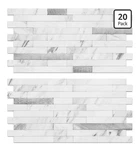 Midcard 20 Sheet Peel And Stick Backsplash, White Marble Wall Tile Kitchen Bath New. Price: $43.99.