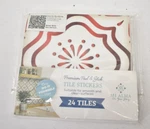 Mi Alma Red & Off-white B509 Vinyl Peel Stick Tiles 24 Pieces 6" X New. Price: $34.99.