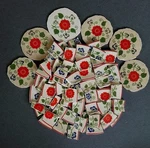 Vintage Shabby Chic Red And Blue Floral Mosaic Tiles + 6 Focals Used. Price: $19.99.