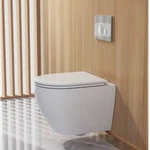 Deervalley Wall Mounted Elongated Toilet White Dual Flush Watersense Open. Price: $125.00.