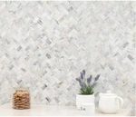 Msi Capri Blue Herringbone 11.6 X Honed Mosaic Marble Floor Wall Tile New. Price: $11.00.