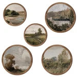 5 Pcs Vintage Round Wall Decor Rustic Landscape Farmhouse Art Wooden Cou... New. Price: $24.79.