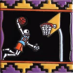 Fine Crafts Imports Basketball Player Day Dead Clay Tile Multicolor 6X6 Inch New. Price: $29.98.